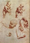 LEONARDO da Vinci Drawing of an Infant Spain oil painting artist